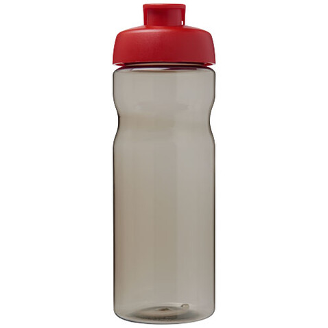 H2O Active® Base Tritan™ 650 ml Sportflasche mit Klappdeckel, kohle, rot bedrucken, Art.-Nr. 21043602