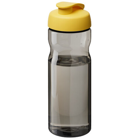 H2O Active® Base Tritan™ 650 ml Sportflasche mit Klappdeckel, kohle, gelb bedrucken, Art.-Nr. 21043604