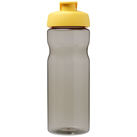 H2O Active® Base Tritan™ 650 ml Sportflasche mit Klappdeckel, kohle, gelb bedrucken, Art.-Nr. 21043604