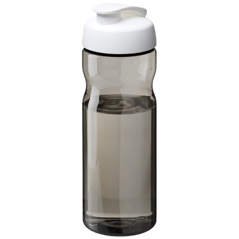 H2O Active® Base Tritan™ 650 ml Sportflasche mit Klappdeckel, kohle, weiss bedrucken, Art.-Nr. 21043605