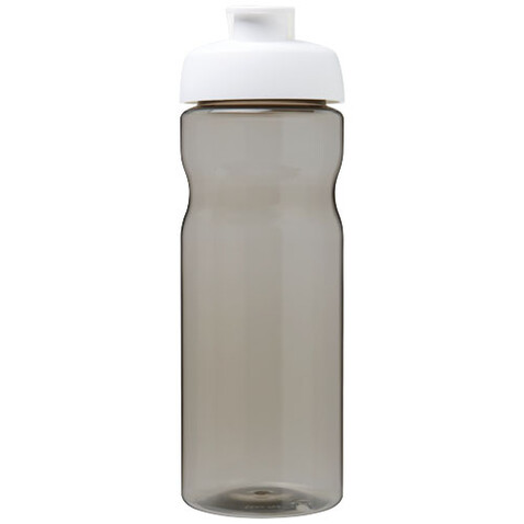 H2O Active® Base Tritan™ 650 ml Sportflasche mit Klappdeckel, kohle, weiss bedrucken, Art.-Nr. 21043605