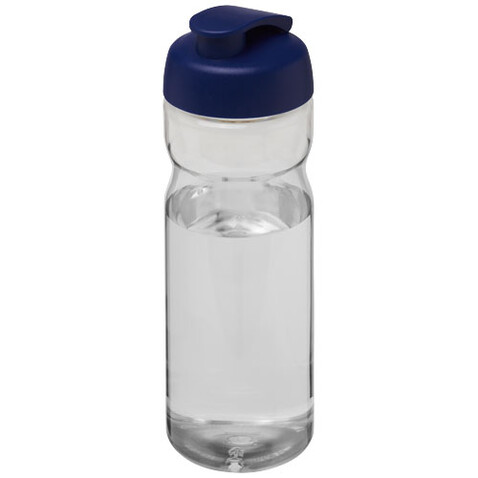 H2O Active® Base Tritan™ 650 ml Sportflasche mit Klappdeckel, transparent klar, blau bedrucken, Art.-Nr. 21043611