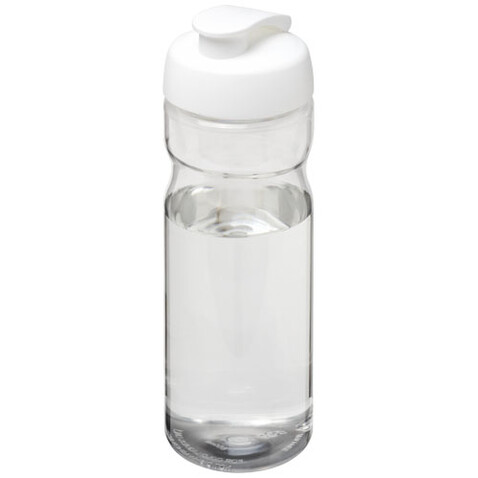 H2O Active® Base Tritan™ 650 ml Sportflasche mit Klappdeckel, transparent klar, weiss bedrucken, Art.-Nr. 21043615