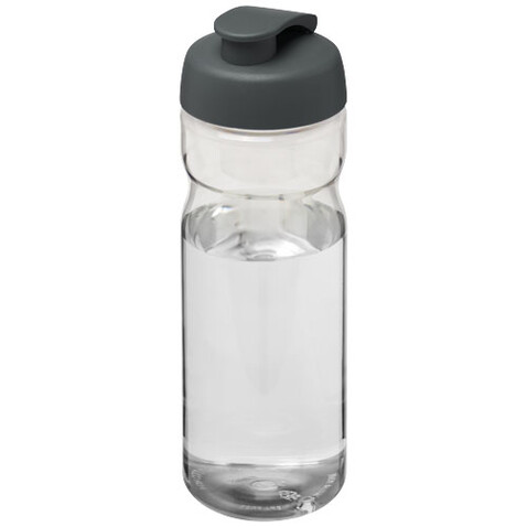 H2O Active® Base Tritan™ 650 ml Sportflasche mit Klappdeckel, transparent klar, grau bedrucken, Art.-Nr. 21043617 H2O Active® Base Tritan™ 650 ml Sportflasche mit Klappdeckel, transparent klar, grau bedrucken, Art.-Nr. 21043617
