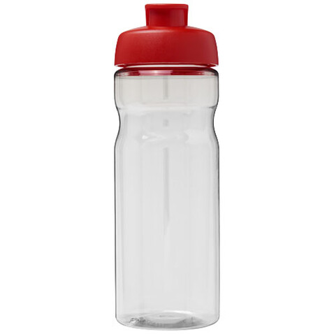 H2O Active® Base Tritan™ 650 ml Sportflasche mit Klappdeckel, transparent klar, rot bedrucken, Art.-Nr. 21043618