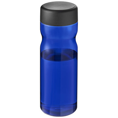 H2O Active® Base Tritan™ 650-ml-Sportflasche mit Drehdeckel, blau, schwarz bedrucken, Art.-Nr. 21043806