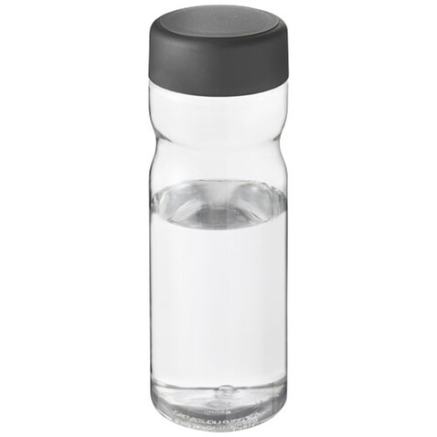 H2O Active® Base Tritan™ 650-ml-Sportflasche mit Drehdeckel, transparent klar, grau bedrucken, Art.-Nr. 21043811