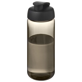 H2O Active® Octave Tritan™ 600-ml-Sportflasche mit Klappdeckel, kohle, schwarz bedrucken, Art.-Nr. 21044500