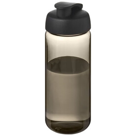 H2O Active® Octave Tritan™ 600-ml-Sportflasche mit Klappdeckel, kohle, schwarz bedrucken, Art.-Nr. 21044500
