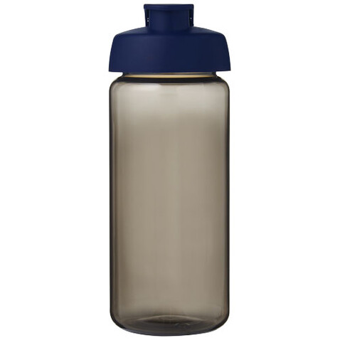H2O Active® Octave Tritan™ 600-ml-Sportflasche mit Klappdeckel, kohle, blau bedrucken, Art.-Nr. 21044503