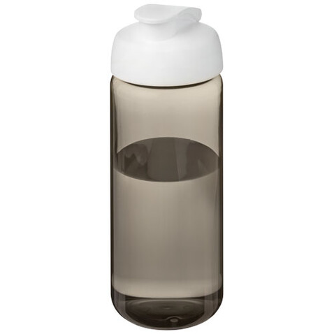 H2O Active® Octave Tritan™ 600-ml-Sportflasche mit Klappdeckel, kohle, weiss bedrucken, Art.-Nr. 21044505