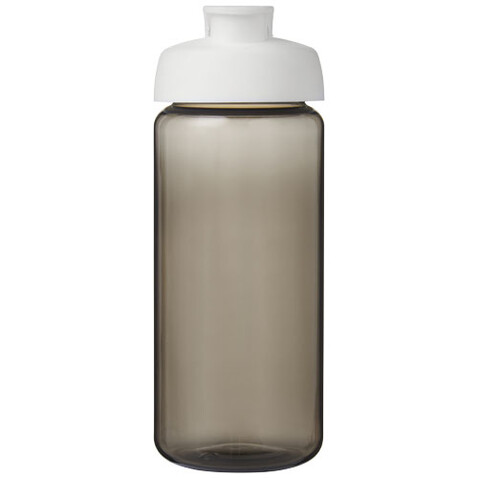 H2O Active® Octave Tritan™ 600-ml-Sportflasche mit Klappdeckel, kohle, weiss bedrucken, Art.-Nr. 21044505