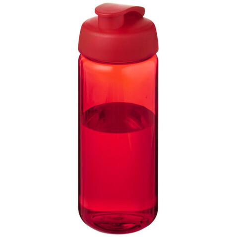 H2O Active® Octave Tritan™ 600-ml-Sportflasche mit Klappdeckel, rot, rot bedrucken, Art.-Nr. 21044506
