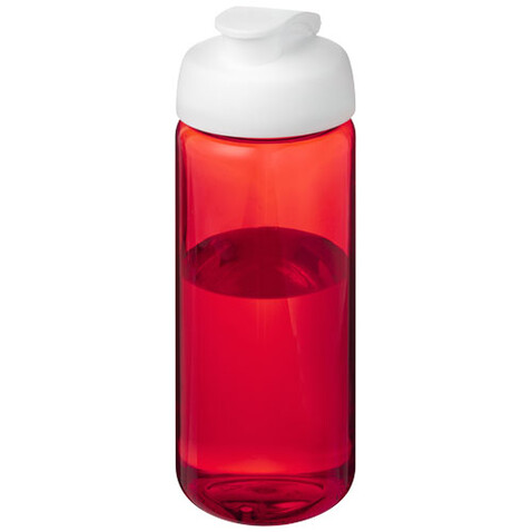 H2O Active® Octave Tritan™ 600-ml-Sportflasche mit Klappdeckel, rot, weiss bedrucken, Art.-Nr. 21044507