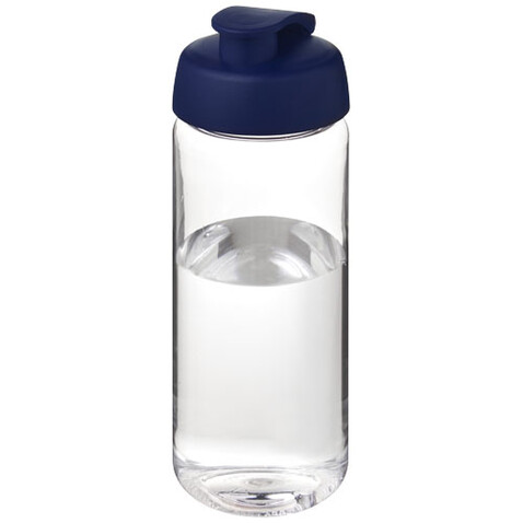 H2O Active® Octave Tritan™ 600-ml-Sportflasche mit Klappdeckel, transparent klar, blau bedrucken, Art.-Nr. 21044511