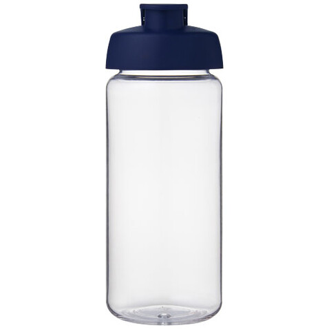 H2O Active® Octave Tritan™ 600-ml-Sportflasche mit Klappdeckel, transparent klar, blau bedrucken, Art.-Nr. 21044511