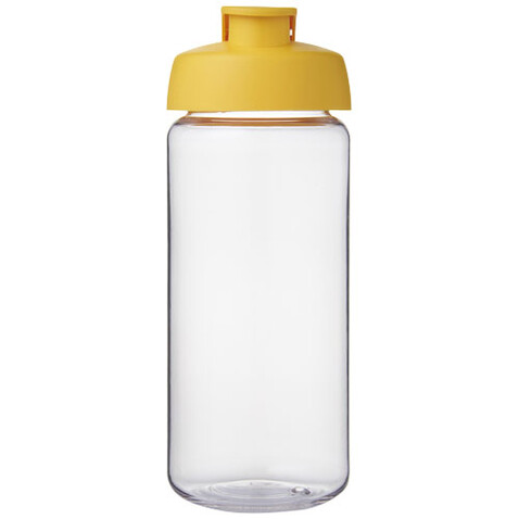 H2O Active® Octave Tritan™ 600-ml-Sportflasche mit Klappdeckel, transparent klar, gelb bedrucken, Art.-Nr. 21044514 H2O Active® Octave Tritan™ 600-ml-Sportflasche mit Klappdeckel, transparent klar, gelb bedrucken, Art.-Nr. 21044514