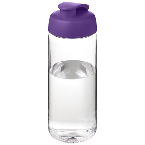 H2O Active® Octave Tritan™ 600-ml-Sportflasche mit Klappdeckel, transparent klar, lila bedrucken, Art.-Nr. 21044516