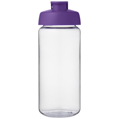 H2O Active® Octave Tritan™ 600-ml-Sportflasche mit Klappdeckel, transparent klar, lila bedrucken, Art.-Nr. 21044516