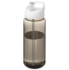 H2O Active® Octave Tritan™ 600 ml Sportflasche mit Ausgussdeckel, kohle, weiss bedrucken, Art.-Nr. 21044600