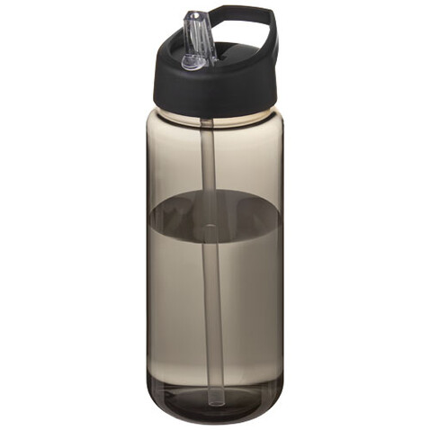 H2O Active® Octave Tritan™ 600 ml Sportflasche mit Ausgussdeckel, kohle, schwarz bedrucken, Art.-Nr. 21044601