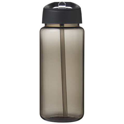 H2O Active® Octave Tritan™ 600 ml Sportflasche mit Ausgussdeckel, kohle, schwarz bedrucken, Art.-Nr. 21044601