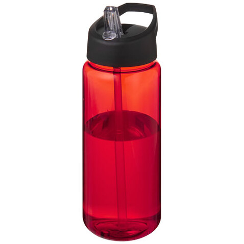 H2O Active® Octave Tritan™ 600 ml Sportflasche mit Ausgussdeckel, rot, schwarz bedrucken, Art.-Nr. 21044603