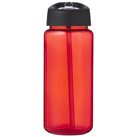 H2O Active® Octave Tritan™ 600 ml Sportflasche mit Ausgussdeckel, rot, schwarz bedrucken, Art.-Nr. 21044603
