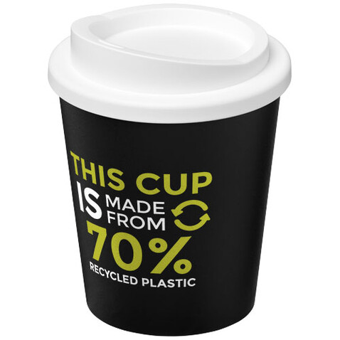 Americano® Espresso Eco 250 ml recycelter Isolierbecher, schwarz, weiss bedrucken, Art.-Nr. 21045400