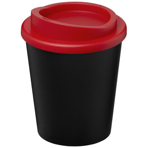 Americano® Espresso Eco 250 ml recycelter Isolierbecher, schwarz, rot bedrucken, Art.-Nr. 21045401