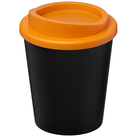 Americano® Espresso Eco 250 ml recycelter Isolierbecher, schwarz, orange bedrucken, Art.-Nr. 21045402