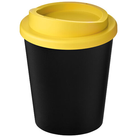 Americano® Espresso Eco 250 ml recycelter Isolierbecher, schwarz, gelb bedrucken, Art.-Nr. 21045403