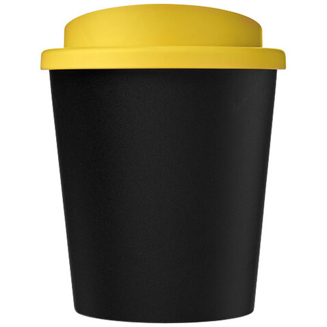 Americano® Espresso Eco 250 ml recycelter Isolierbecher, schwarz, gelb bedrucken, Art.-Nr. 21045403