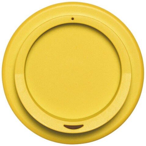 Americano® Espresso Eco 250 ml recycelter Isolierbecher, schwarz, gelb bedrucken, Art.-Nr. 21045403