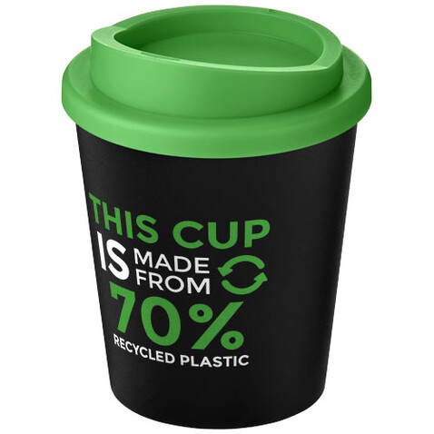 Americano® Espresso Eco 250 ml recycelter Isolierbecher, schwarz, grün bedrucken, Art.-Nr. 21045405