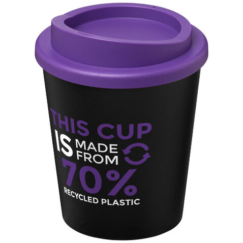 Americano® Espresso Eco 250 ml recycelter Isolierbecher, schwarz, lila bedrucken, Art.-Nr. 21045409