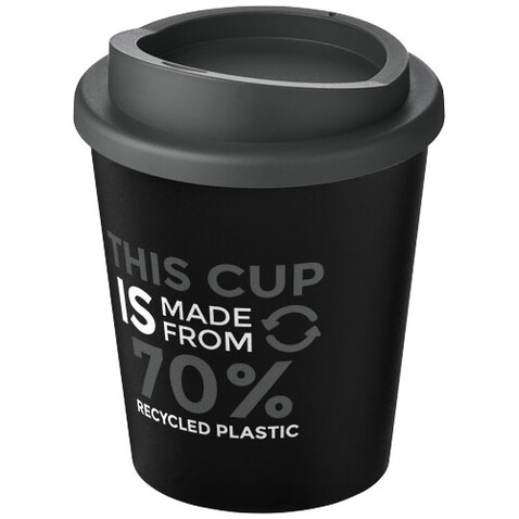 Americano® Espresso Eco 250 ml recycelter Isolierbecher, schwarz, grau bedrucken, Art.-Nr. 21045411