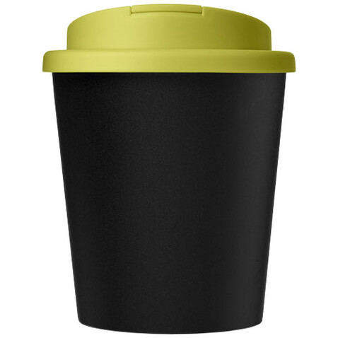Americano® Espresso Eco 250 ml recycelter Isolierbecher mit auslaufsicherem Deckel, schwarz, limone bedrucken, Art.-Nr. 21045504