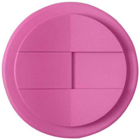 Americano® Espresso Eco 250 ml recycelter Isolierbecher mit auslaufsicherem Deckel, schwarz, magenta bedrucken, Art.-Nr. 21045510