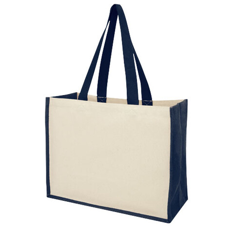 Varai 320 g/m Canvas und Jute Einkaufstasche 23L, navy bedrucken, Art.-Nr. 21070155