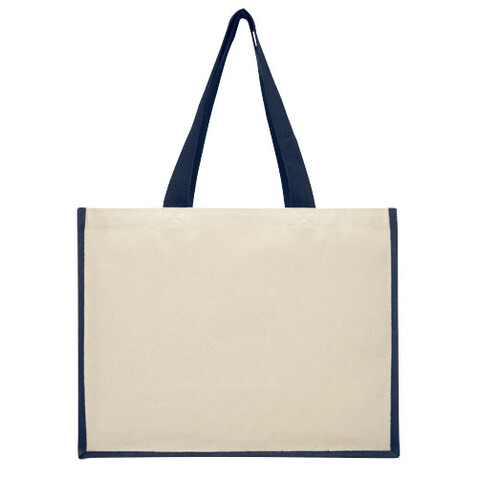Varai 320 g/m Canvas und Jute Einkaufstasche 23L, navy bedrucken, Art.-Nr. 21070155