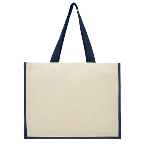 Varai 320 g/m Canvas und Jute Einkaufstasche 23L, navy bedrucken, Art.-Nr. 21070155