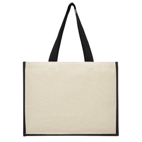 Varai 320 g/m Canvas und Jute Einkaufstasche 23L, schwarz bedrucken, Art.-Nr. 21070190