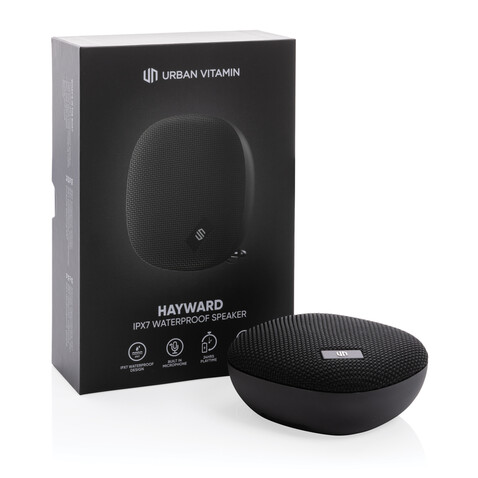 Urban Vitamin Hayward IPX7 Wireless Lautsprecher schwarz bedrucken, Art.-Nr. P329.911