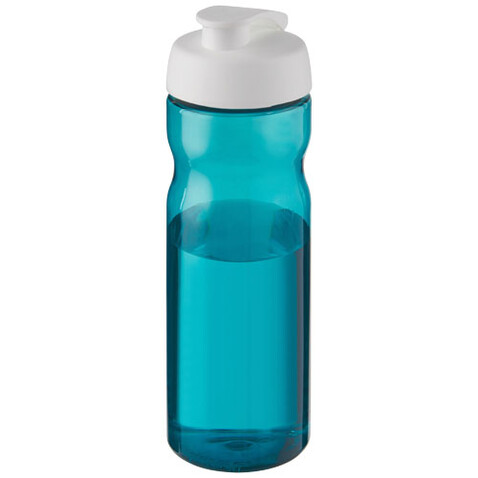 H2O Active® Base 650 ml Sportflasche mit Klappdeckel, aquablau, weiss bedrucken, Art.-Nr. 21004524