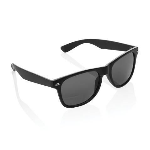 Sonnenbrille aus GRS recyceltem PC Kunststoff schwarz bedrucken, Art.-Nr. P453.961