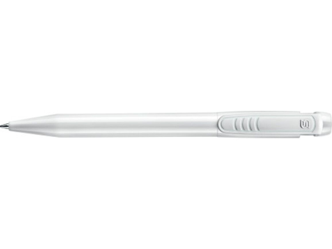 Stilolinea ABS Pier Kugelschreiber mit farbigem Clip – Weiß bedrucken, Art.-Nr. 002999999_2254