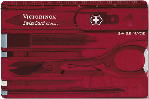 Nylon Victorinox SwissCard Classic multitool – Rot bedrucken, Art.-Nr. 008999999_3928