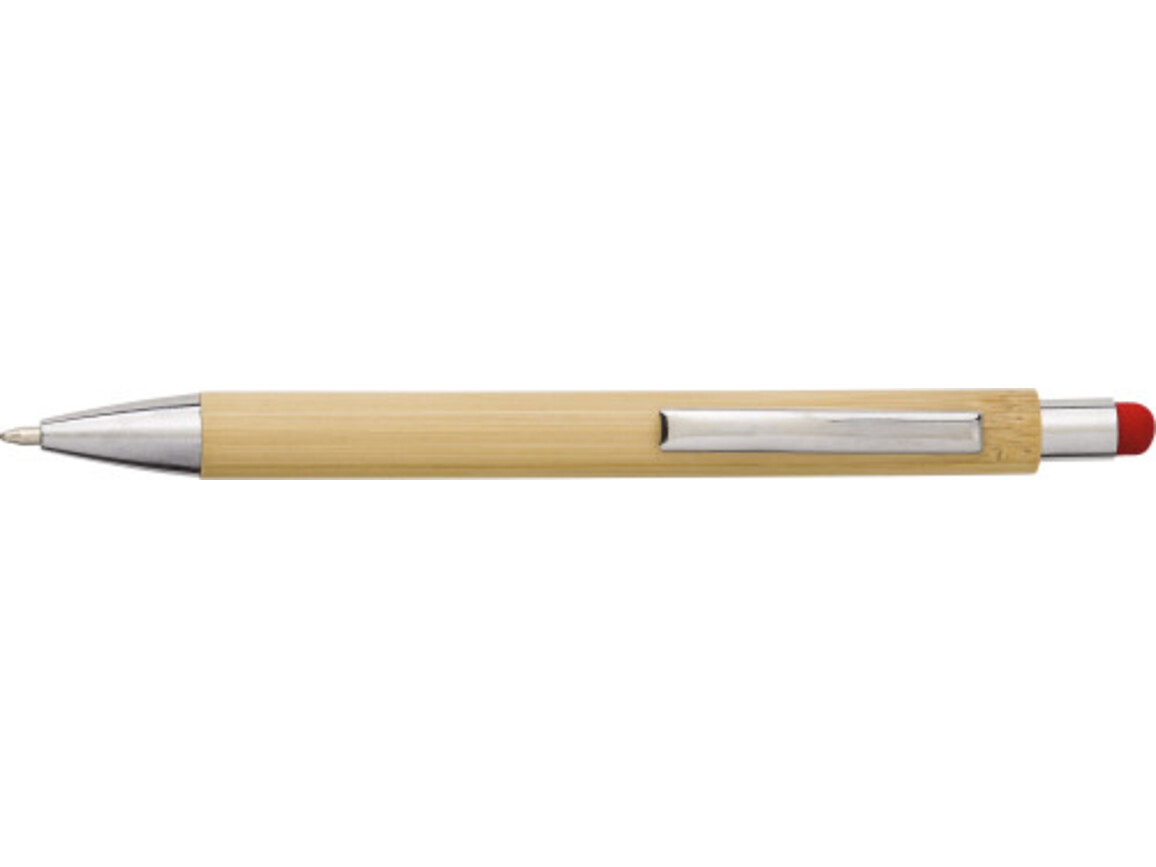Kugelschreiber aus Bambus und Kunststoff – Rot bedrucken, Art.-Nr. 008999999_548774