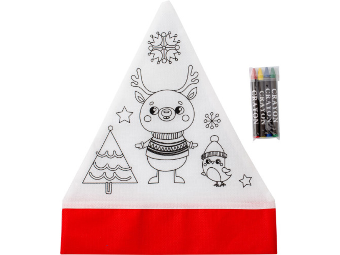 Weihnachtsmütze aus Non-Woven (80 gr/m²) – Rot/Weiß bedrucken, Art.-Nr. 048999999_8291